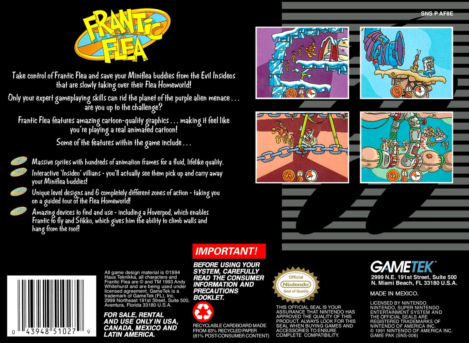 Frantic Flea - Super Nintendo - Retro Island Gaming
