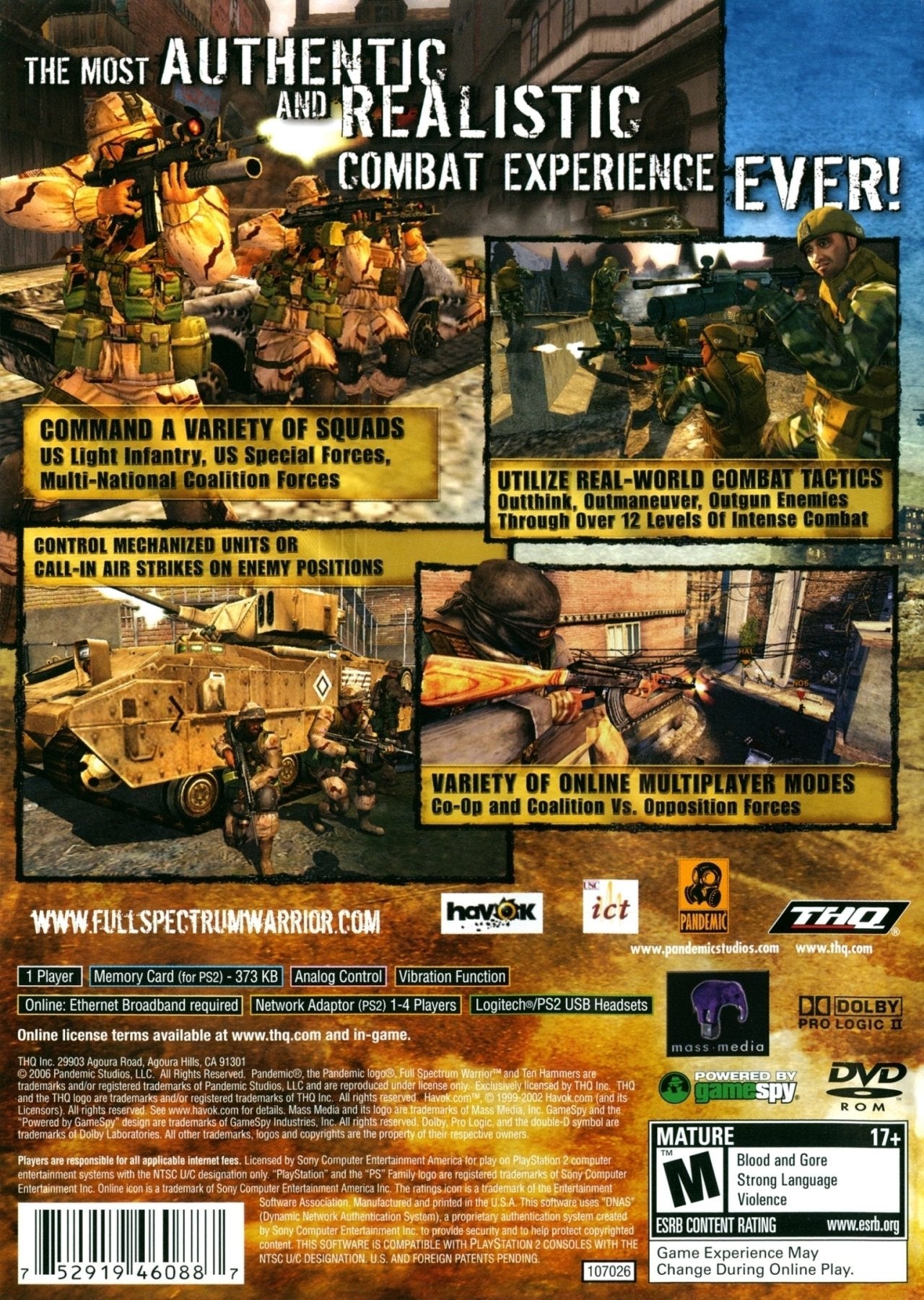 Full Spectrum Warrior Ten Hammers - Playstation 2 - Retro Island Gaming