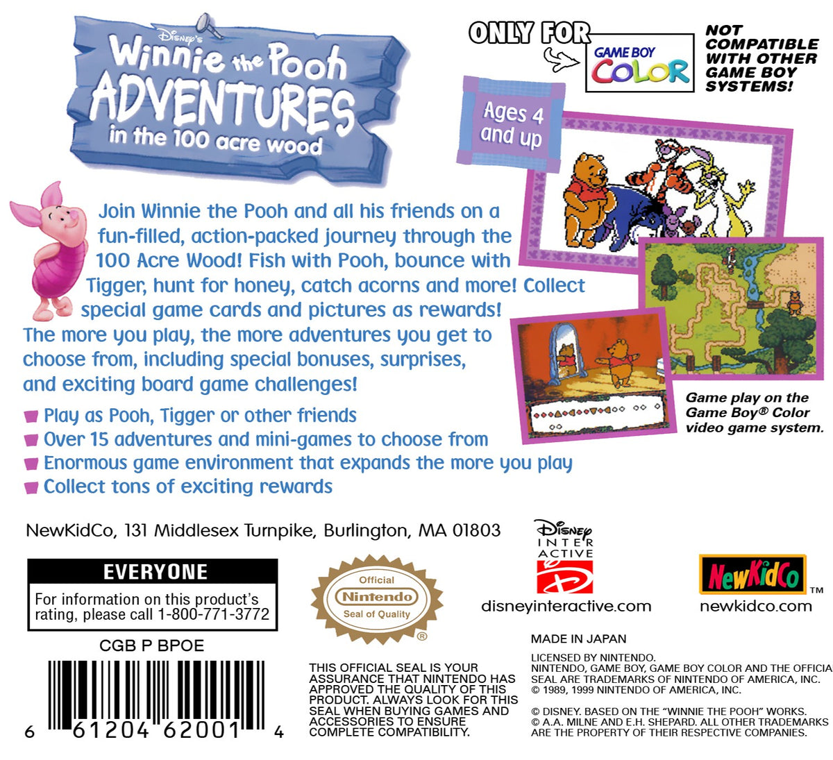 Winnie The Pooh Adventures in the 100 Acre Woods - GameBoy Color - Retro Island Gaming