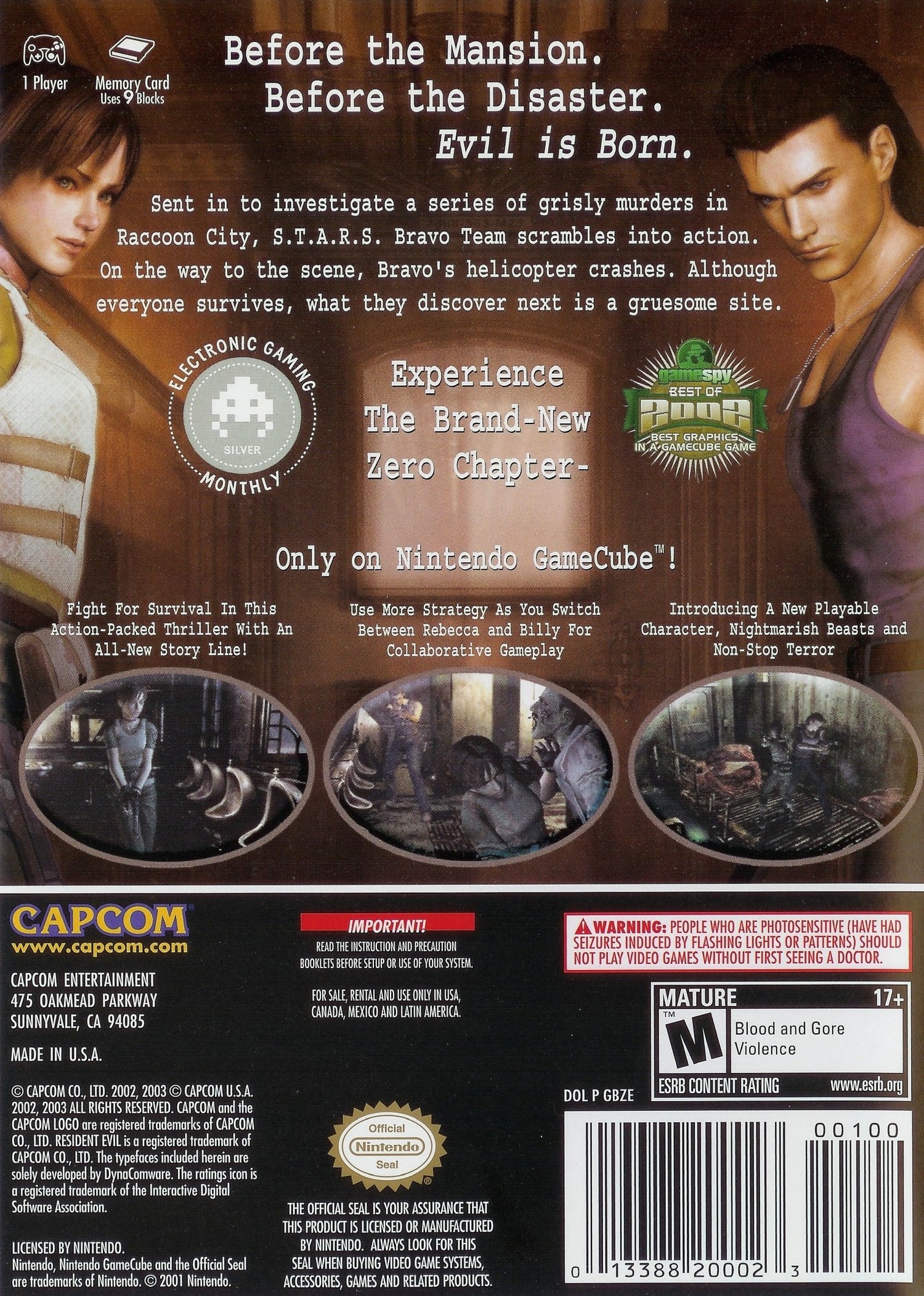 Resident Evil Zero [Player's Choice] - Gamecube