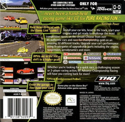 GT Advance Championship Racing - GameBoy Advance - Retro Island Gaming