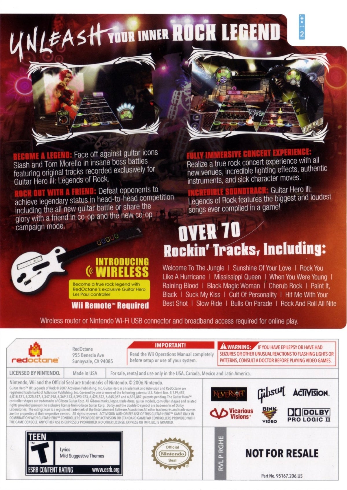 Guitar Hero III Legends of Rock - Wii - Retro Island Gaming