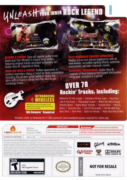 Guitar Hero III Legends of Rock - Wii - Retro Island Gaming