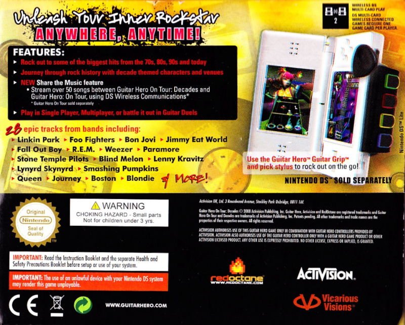 Guitar Hero On Tour Decades - PAL Nintendo DS - Retro Island Gaming