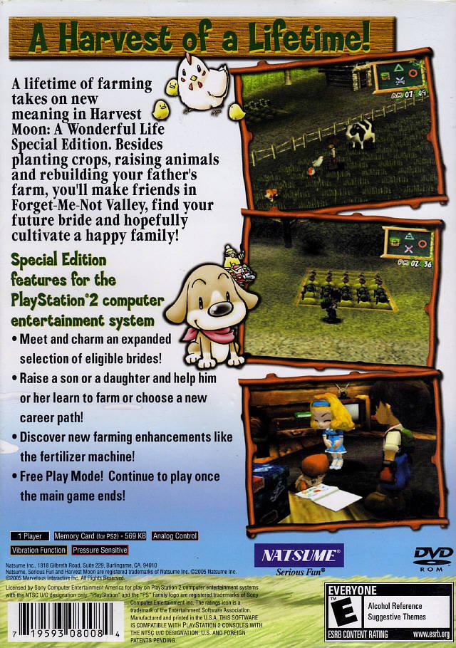 Harvest Moon A Wonderful Life [Special Edition] - Playstation 2 - Retro Island Gaming