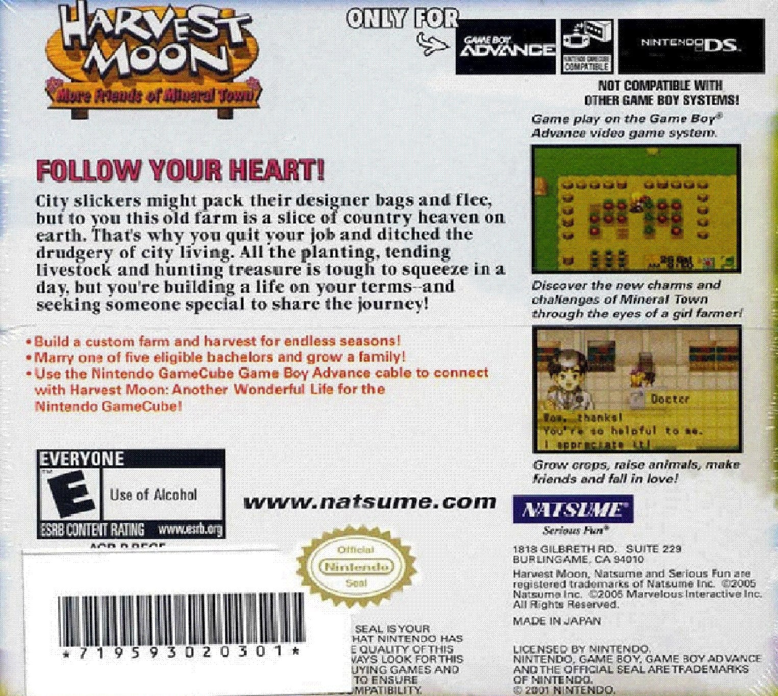 Harvest Moon More Friends of Mineral Town - GameBoy Advance - Retro Island Gaming