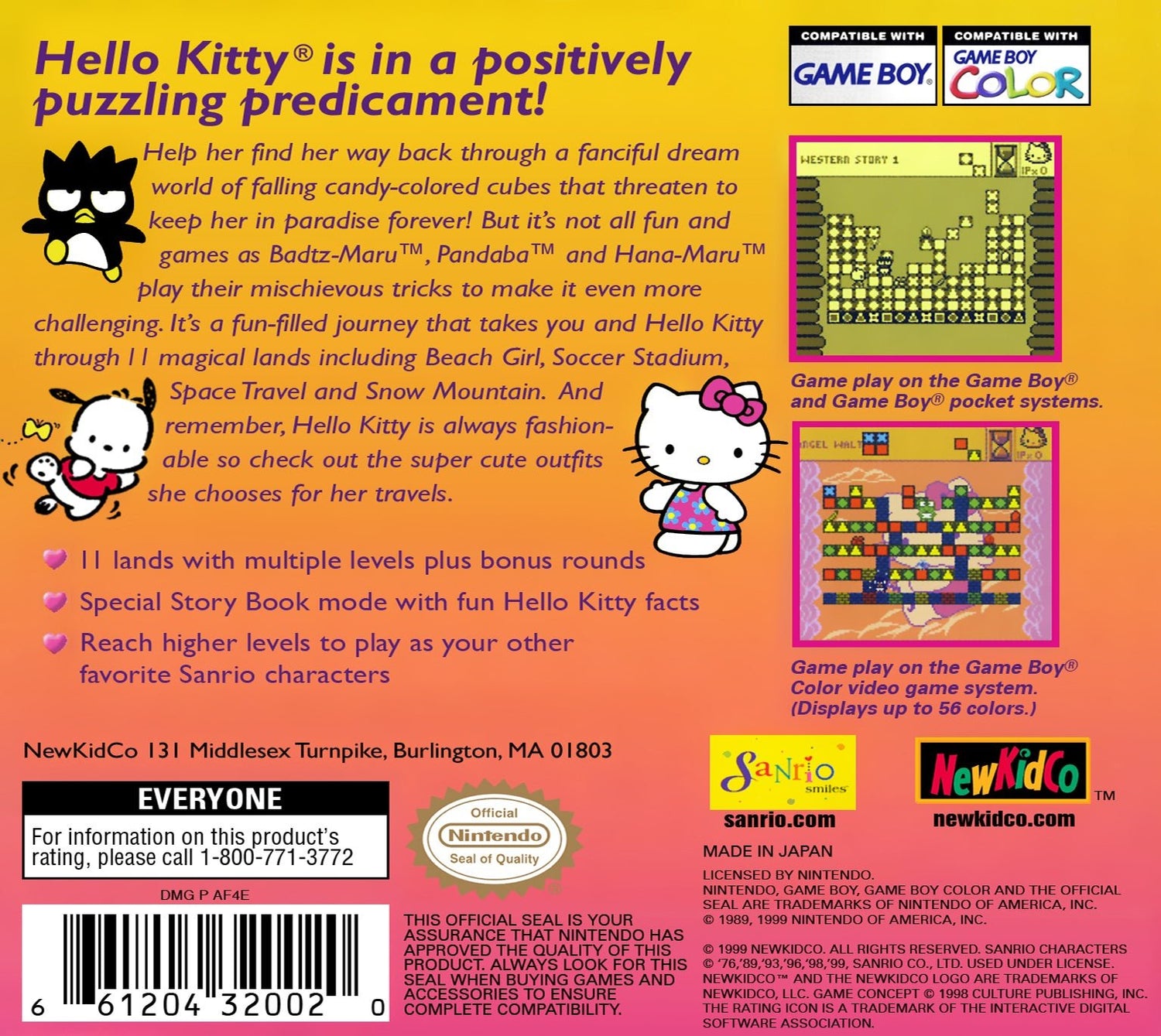 Hello Kitty's Cube Frenzy - GameBoy Color - Retro Island Gaming