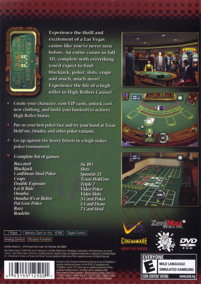 High Rollers Casino - Playstation 2 - Retro Island Gaming