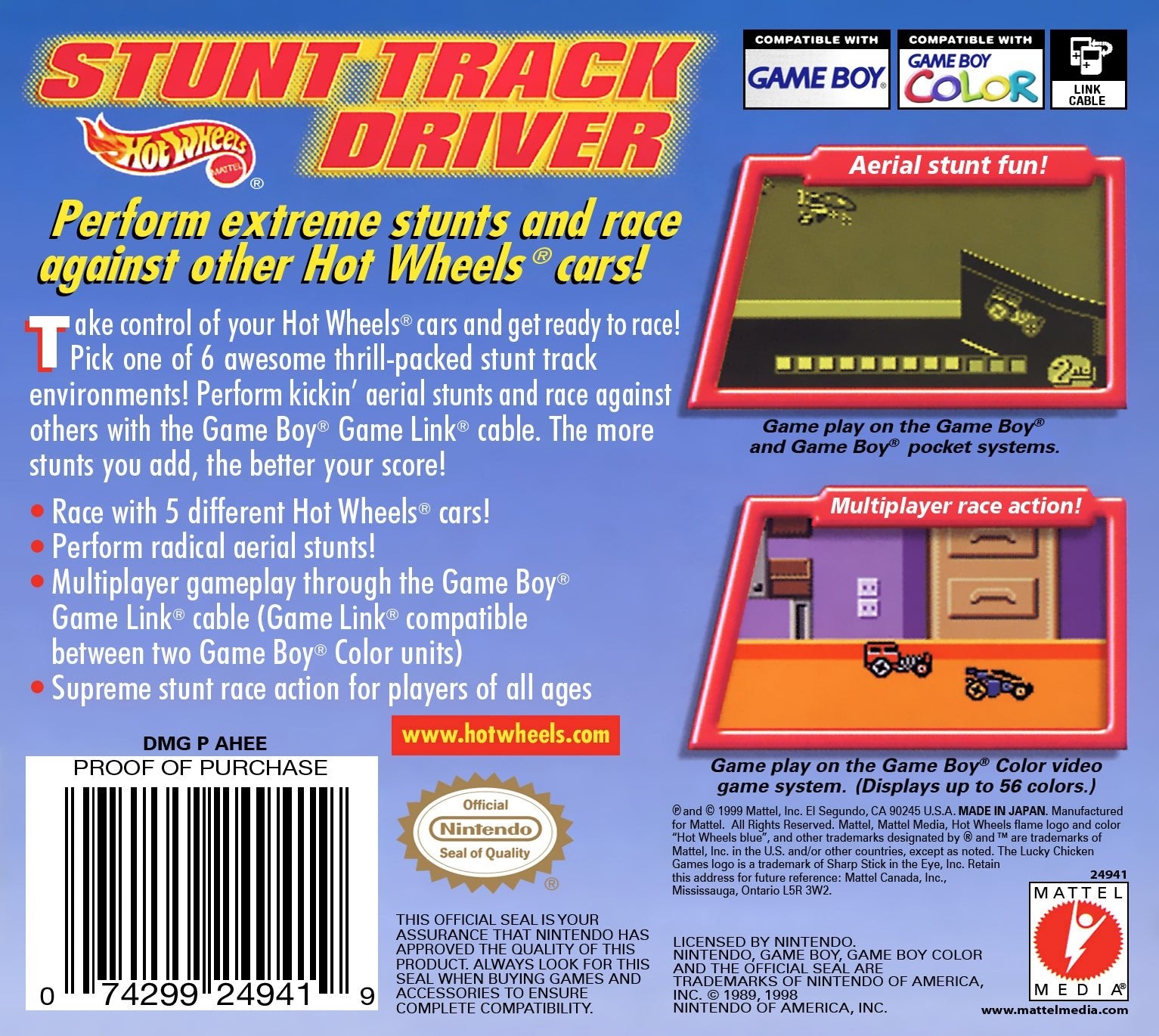 Hot Wheels Stunt Track Driver - GameBoy Color – Retro Island Gaming