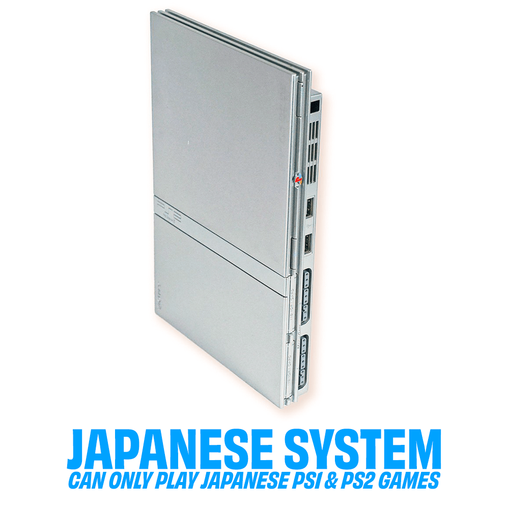 Japanese Silver PlayStation 2 Slim System - Certified Tested & Cleaned - Retro Island Gaming