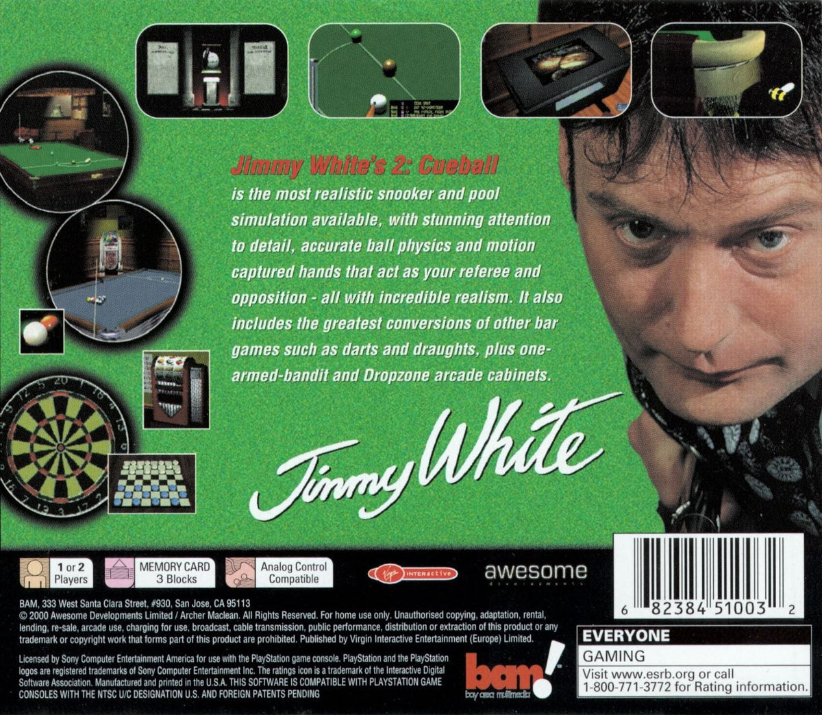 Jimmy White's 2 Cueball - Playstation - Retro Island Gaming