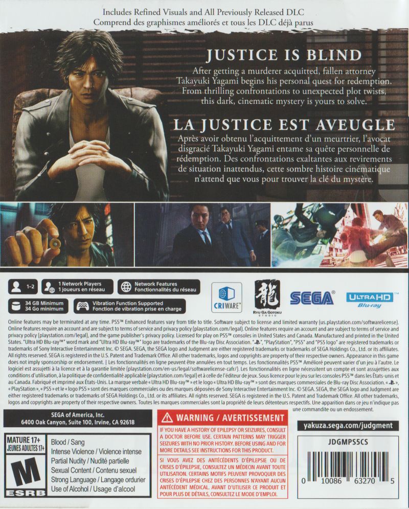 Judgment - Playstation 5 - Retro Island Gaming