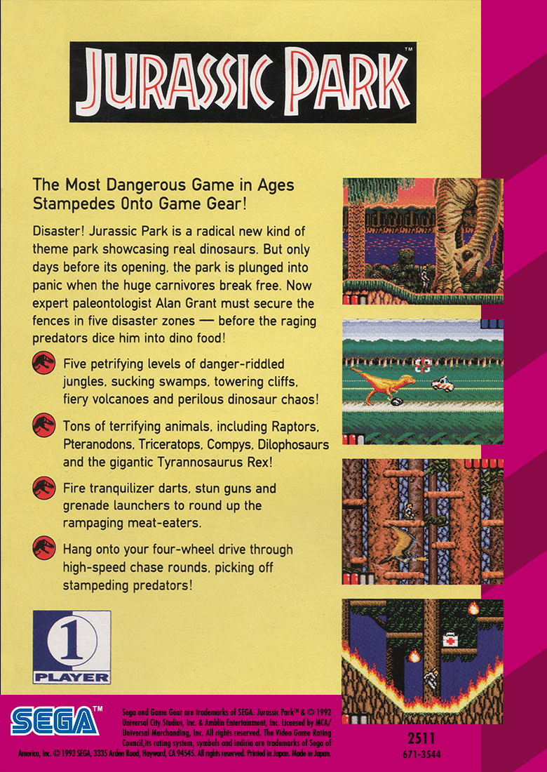 Jurassic Park - Sega Game Gear – Retro Island Gaming Jurassic Park - Sega Game Gear – Retro Island Gaming