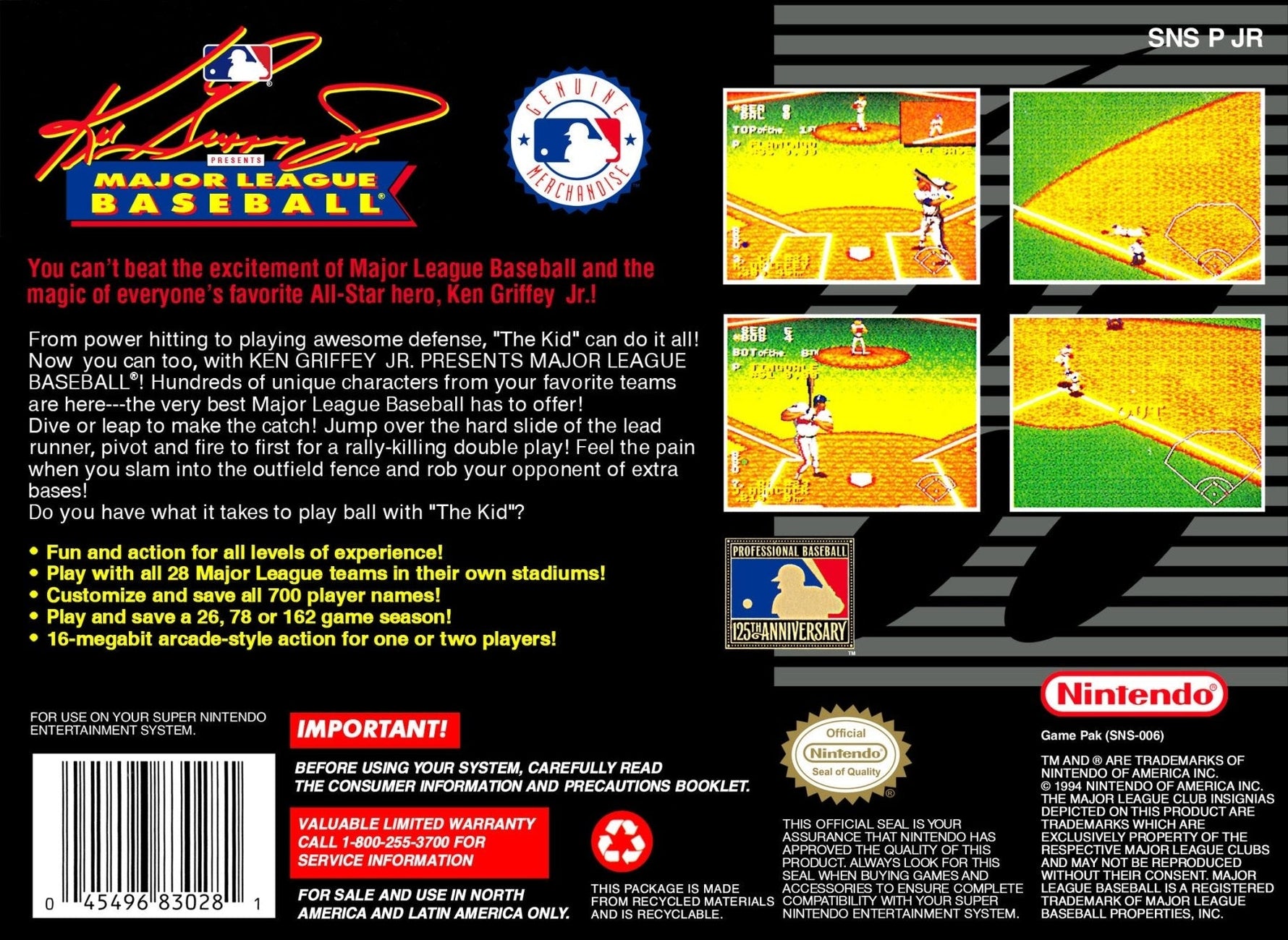 Ken Griffey Jr Major League Baseball - Super Nintendo - Retro Island Gaming