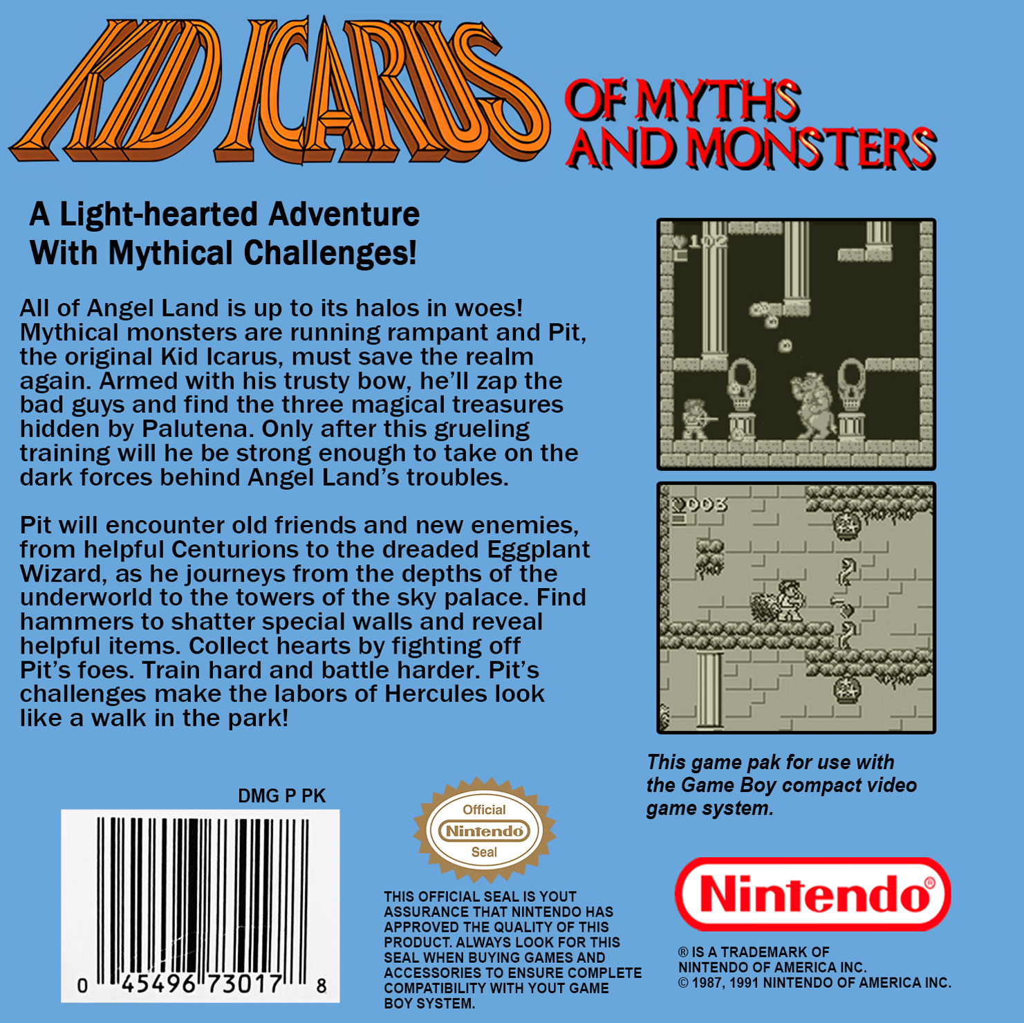 Kid Icarus Of Myths and Monsters - GameBoy - Retro Island Gaming