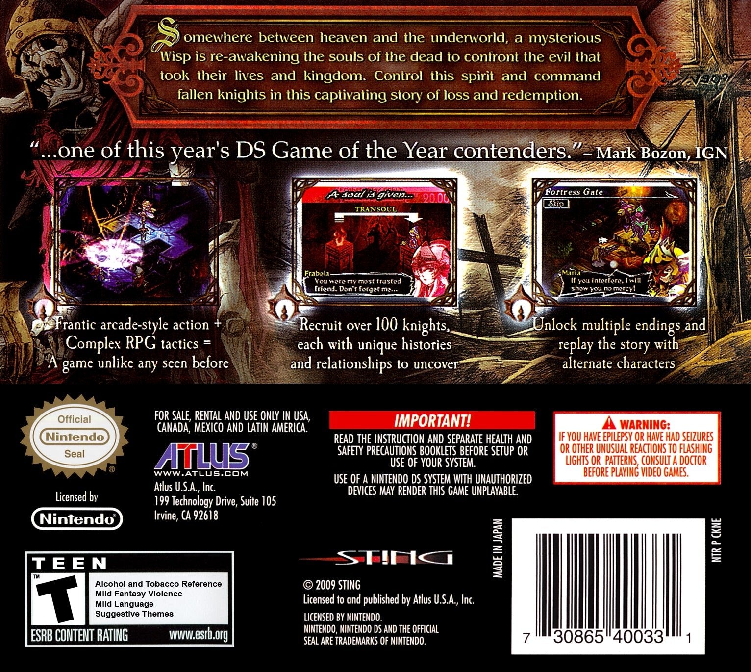 Knights in the Nightmare - Nintendo DS - Retro Island Gaming