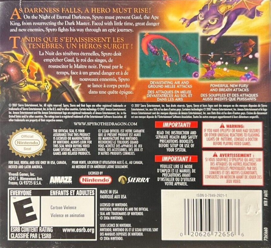 Legend of Spyro The Eternal Night - Nintendo DS - Retro Island Gaming