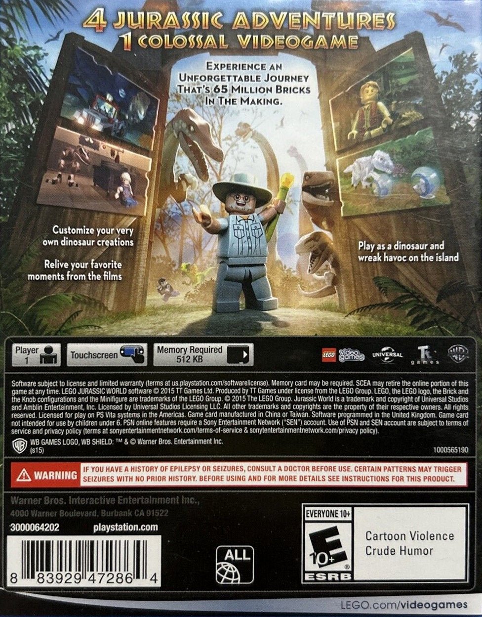 LEGO Jurassic World - Playstation Vita - Retro Island Gaming