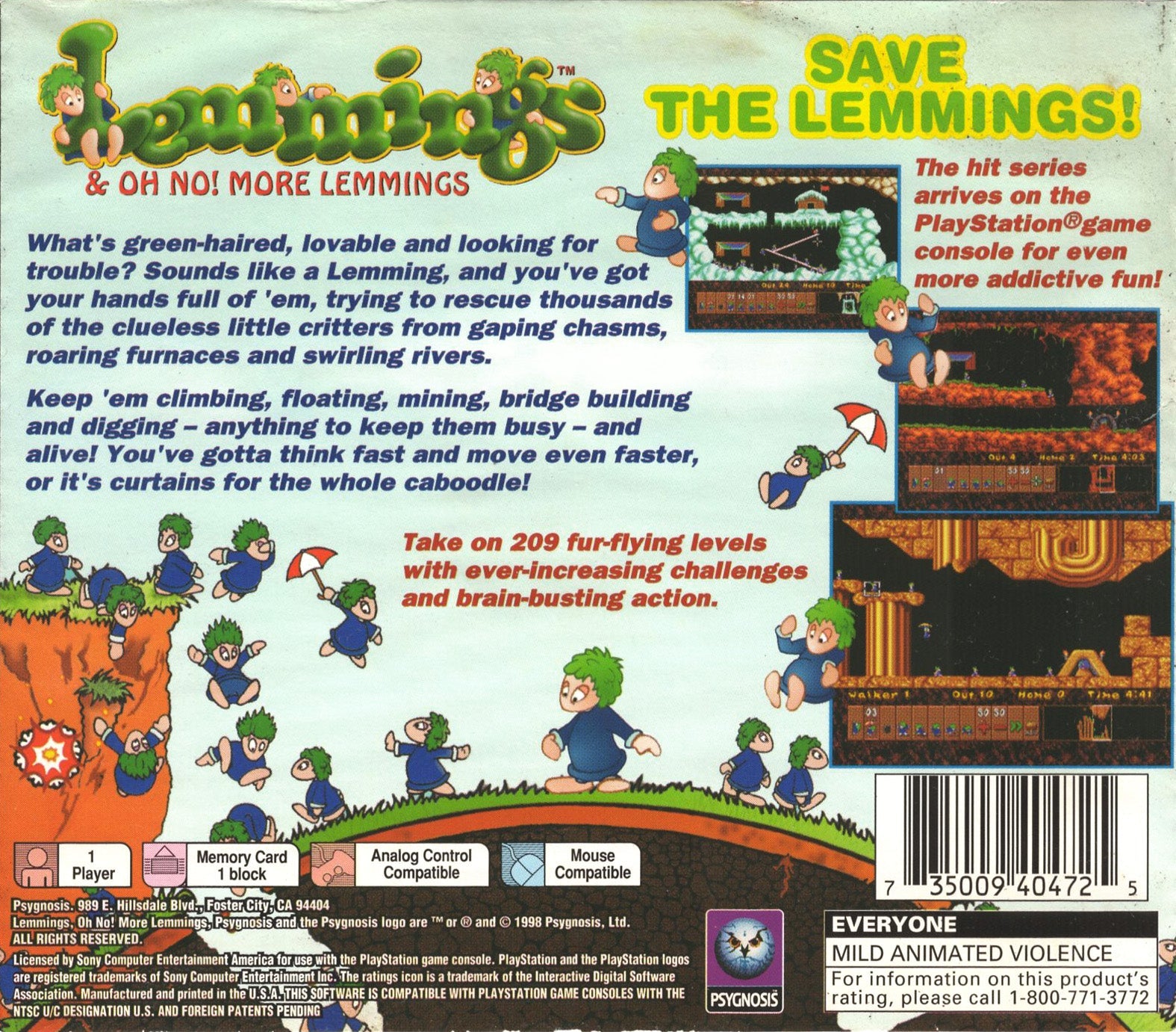 Lemmings and Oh No More Lemmings - Playstation - Retro Island Gaming
