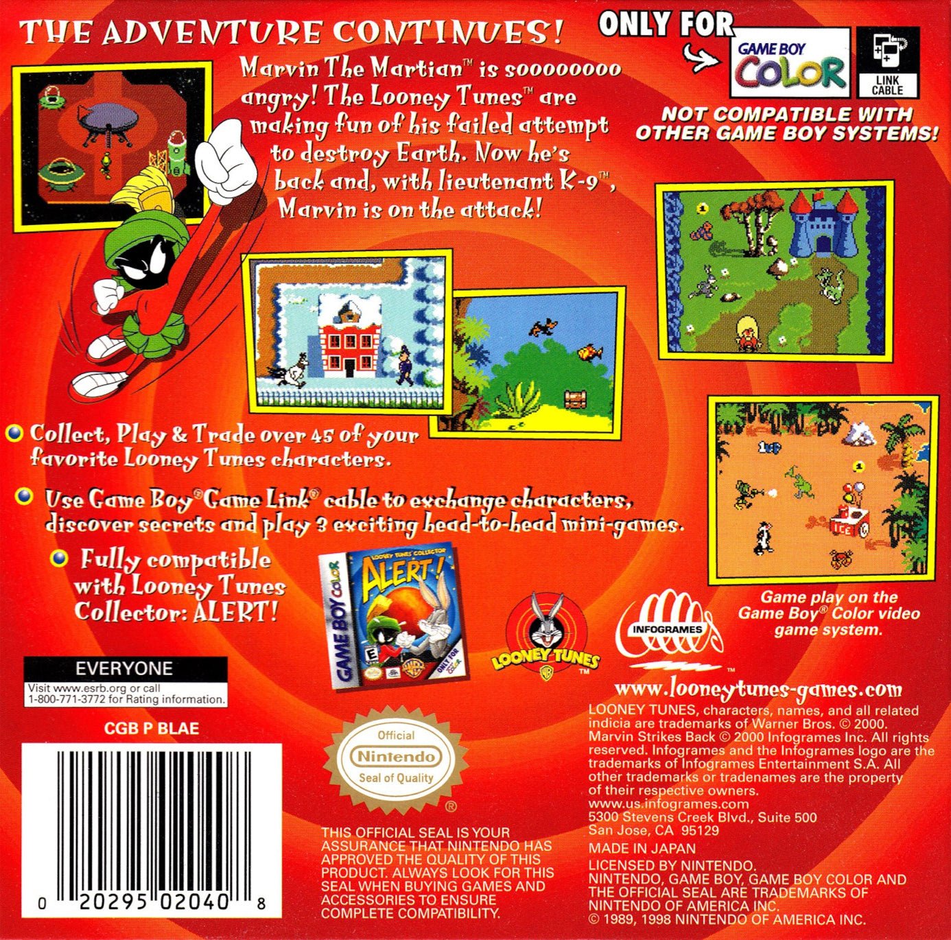 Looney Tunes Marvin Stikes Back - GameBoy Color - Retro Island Gaming