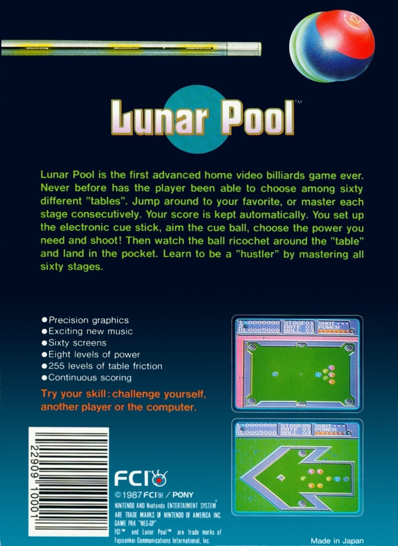 Lunar Pool [5 Screw] - NES - Retro Island Gaming