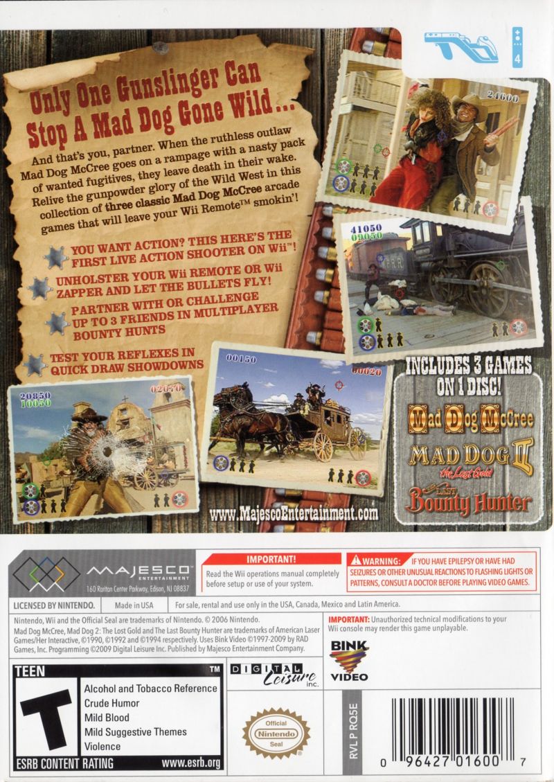 Mad Dog McCree: Gunslinger Pack - Wii - Retro Island Gaming