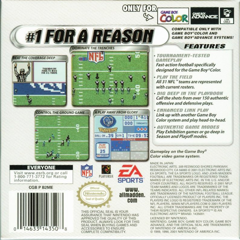 Madden 2002 - GameBoy Color - Retro Island Gaming
