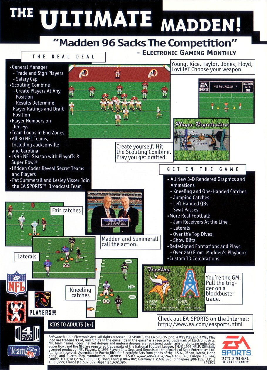 Madden NFL 96 - Sega Genesis - Retro Island Gaming