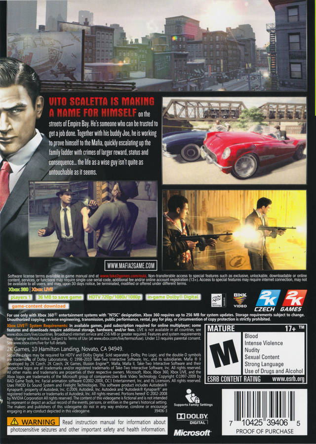 Mafia II [Platinum Hits] - Xbox 360 - Retro Island Gaming