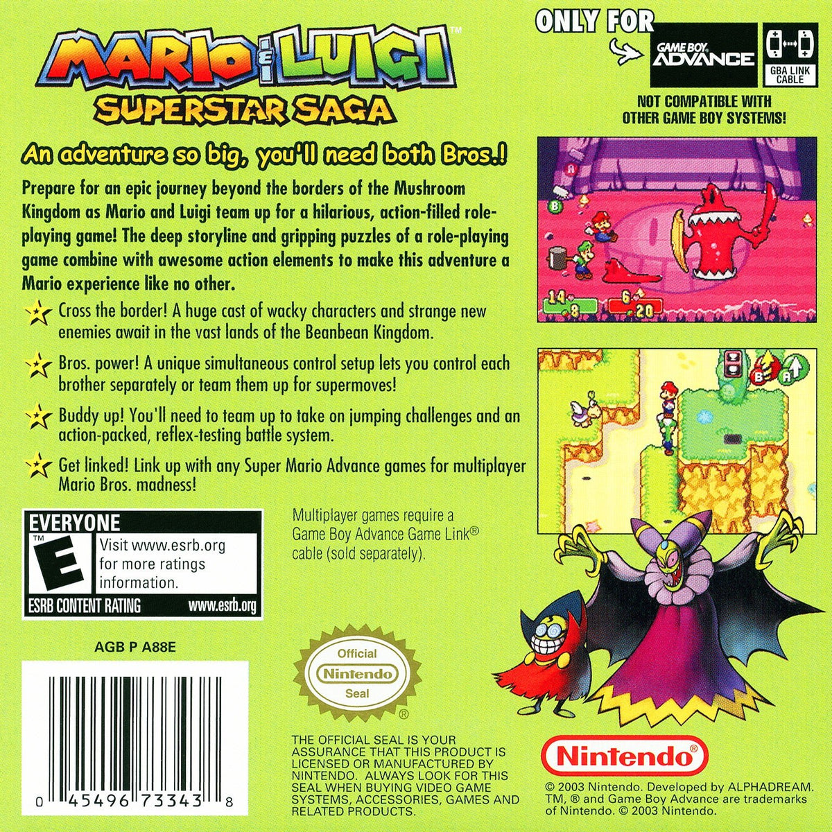 Mario and Luigi Superstar Saga - GameBoy Advance - Retro Island Gaming