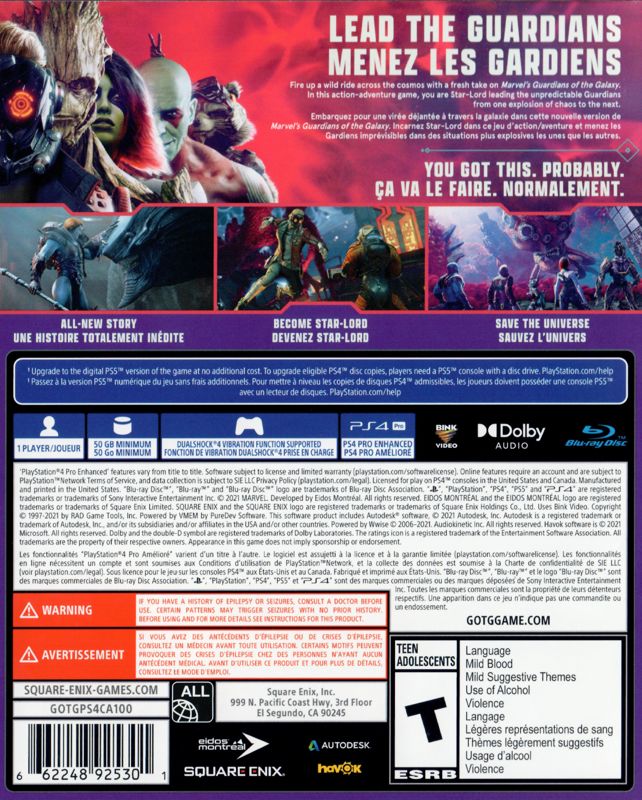 Marvel's Guardians of the Galaxy - Playstation 4 - Retro Island Gaming