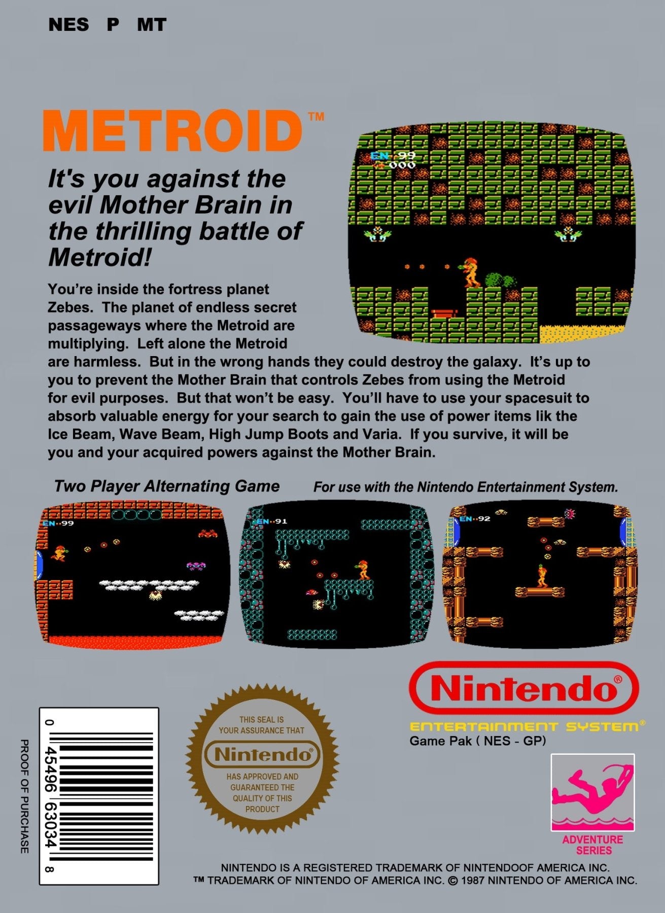 Metroid [5 Screw] - NES