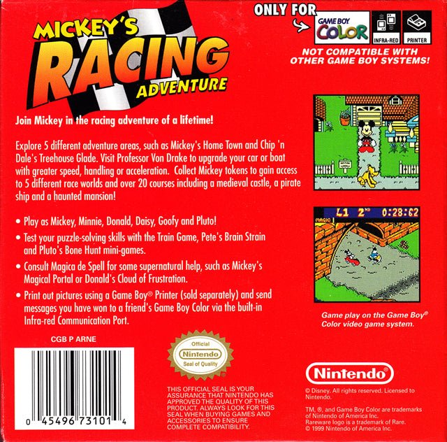 Gameboy Color Mickey's Racing Mickey's Racing Adventure - GameBoy Color – Retro Island Gaming
