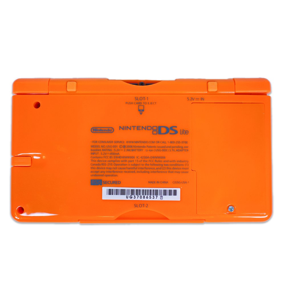 Modded Nintendo DS Lite System w/ Orange Naruto Reshell - Certified Tested & Cleaned - Retro Island Gaming