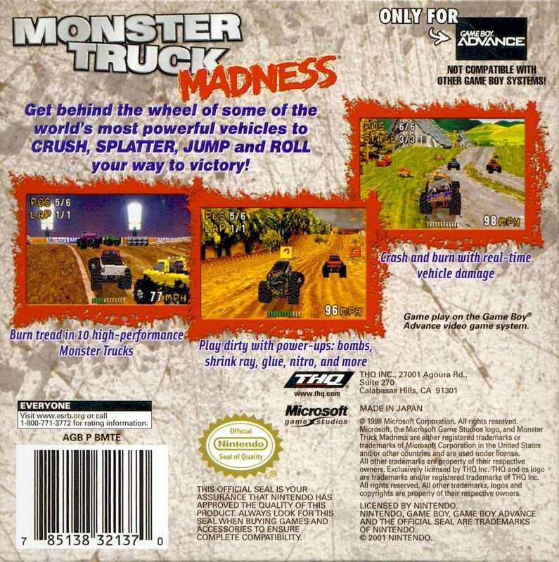 Monster Truck Madness - GameBoy Advance - Retro Island Gaming