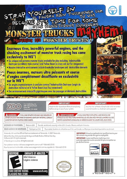 Monster Trucks Mayhem - Wii - Retro Island Gaming