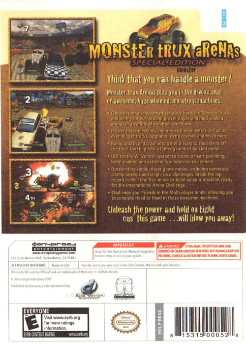 Monster Trux Arenas - Wii - Retro Island Gaming