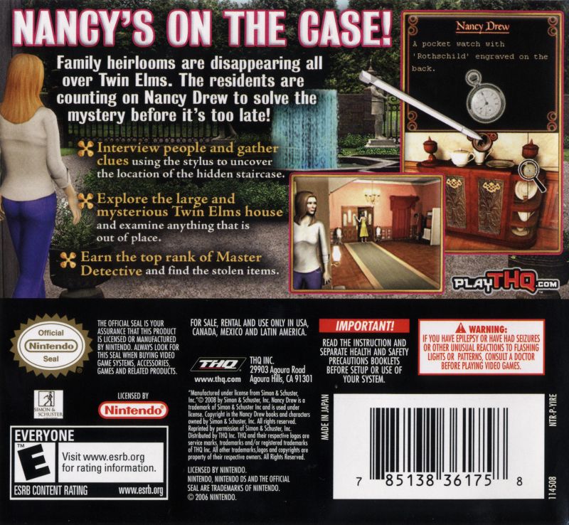 Nancy Drew The Hidden Staircase - Nintendo DS - Retro Island Gaming