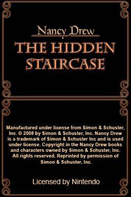 Nancy Drew The Hidden Staircase - Nintendo DS - Retro Island Gaming