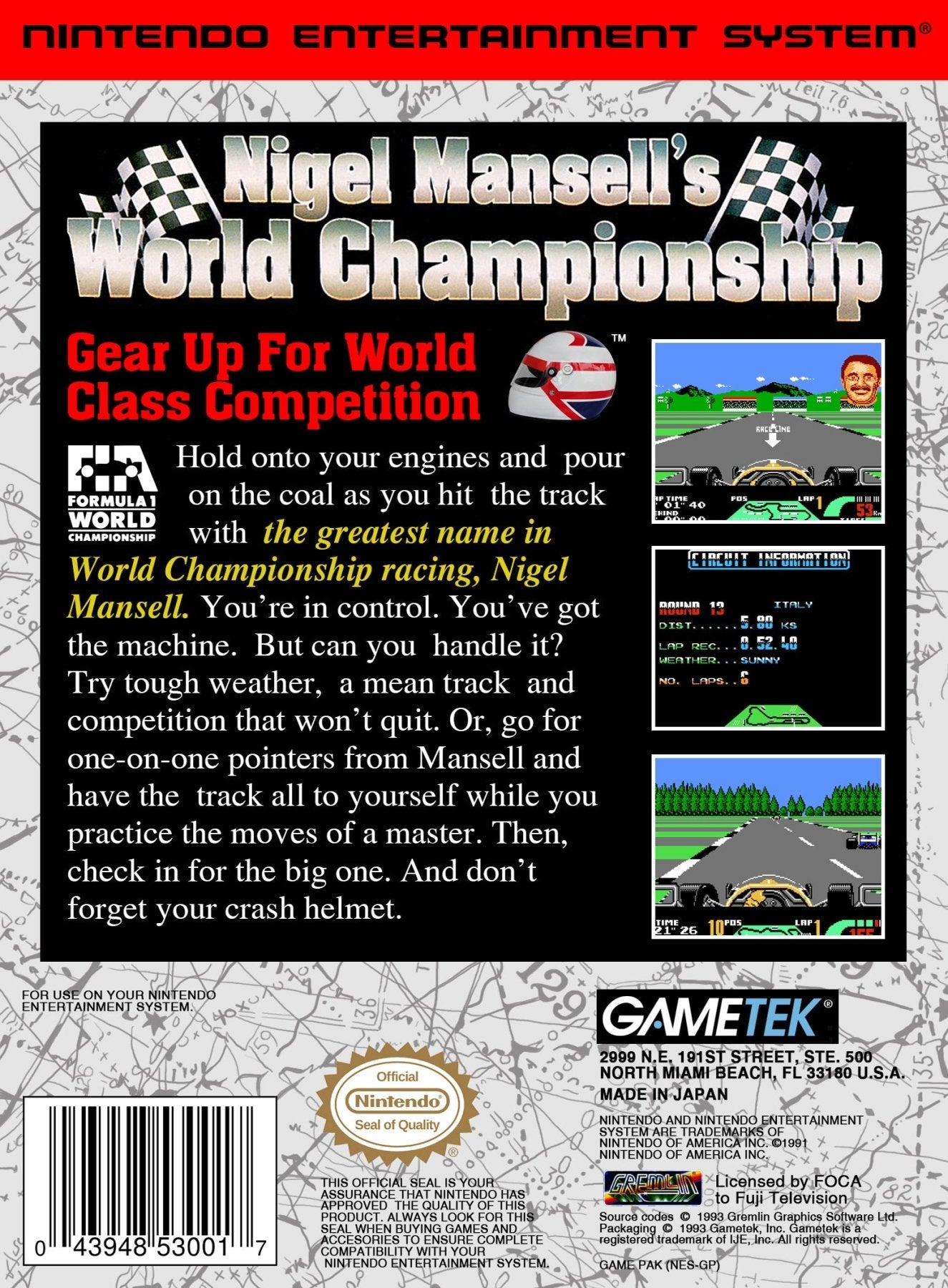 Nigel Mansell's World Championship Racing - NES - Retro Island Gaming