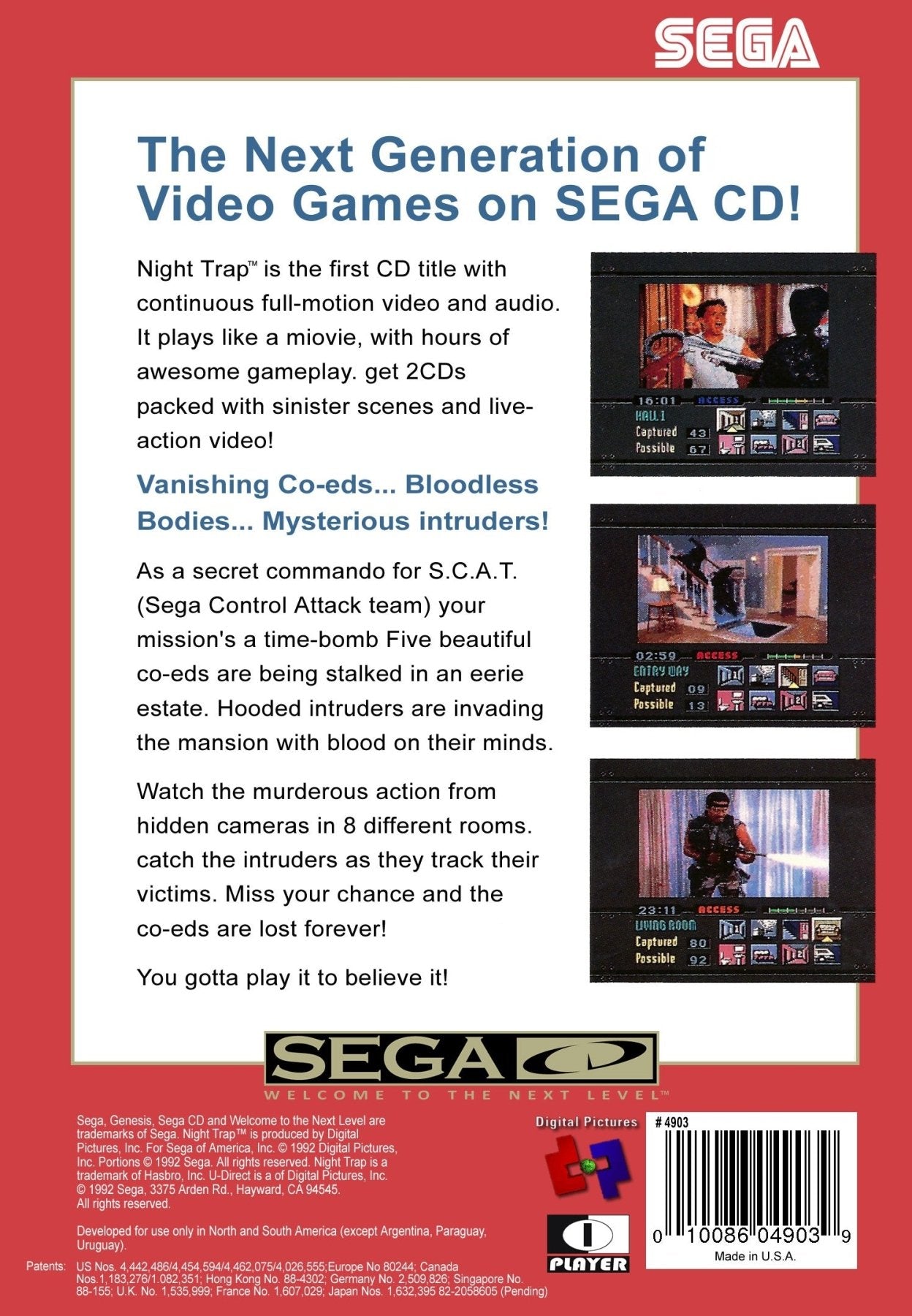 Night Trap [Red Box] - Sega CD - Retro Island Gaming