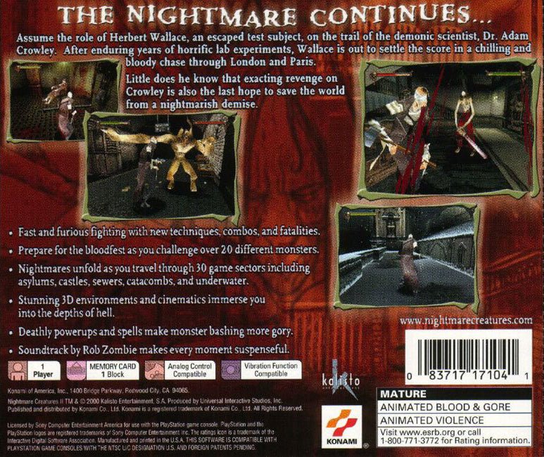 Nightmare Creatures II - Playstation - Retro Island Gaming