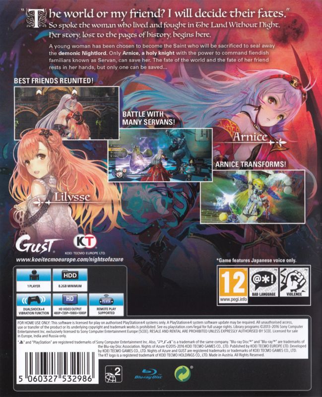 Nights of Azure - PAL Playstation 4 - Retro Island Gaming