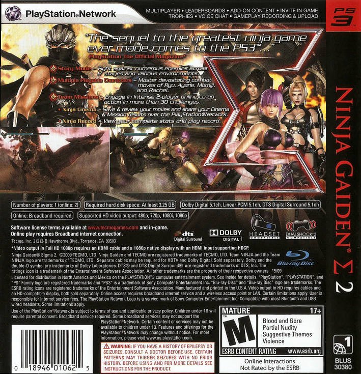 Ninja Gaiden Sigma 2 - Playstation 3 - Retro Island Gaming