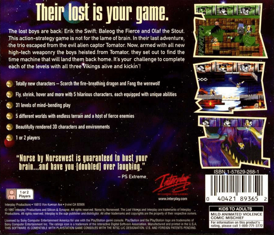 Norse by Norsewest The Return of The Lost Vikings - Playstation - Retro Island Gaming