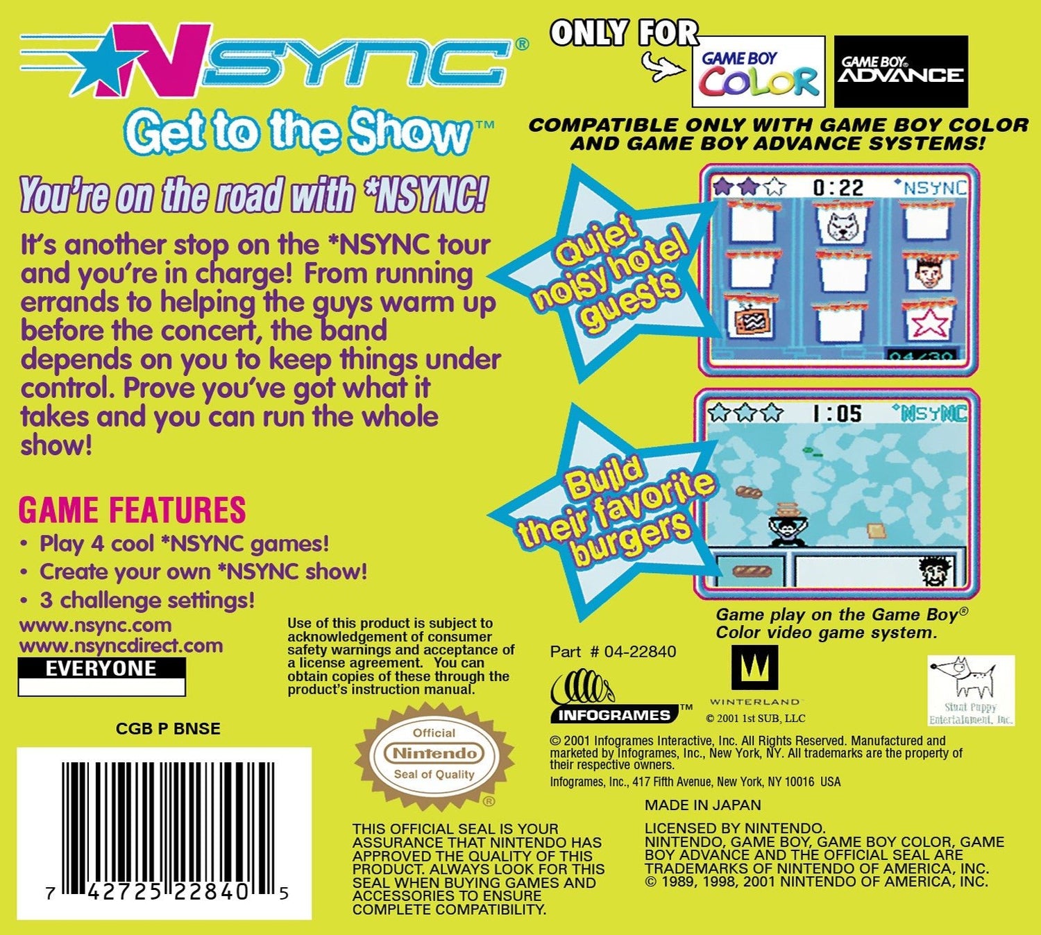 NSYNC Get to the Show - GameBoy Color - Retro Island Gaming