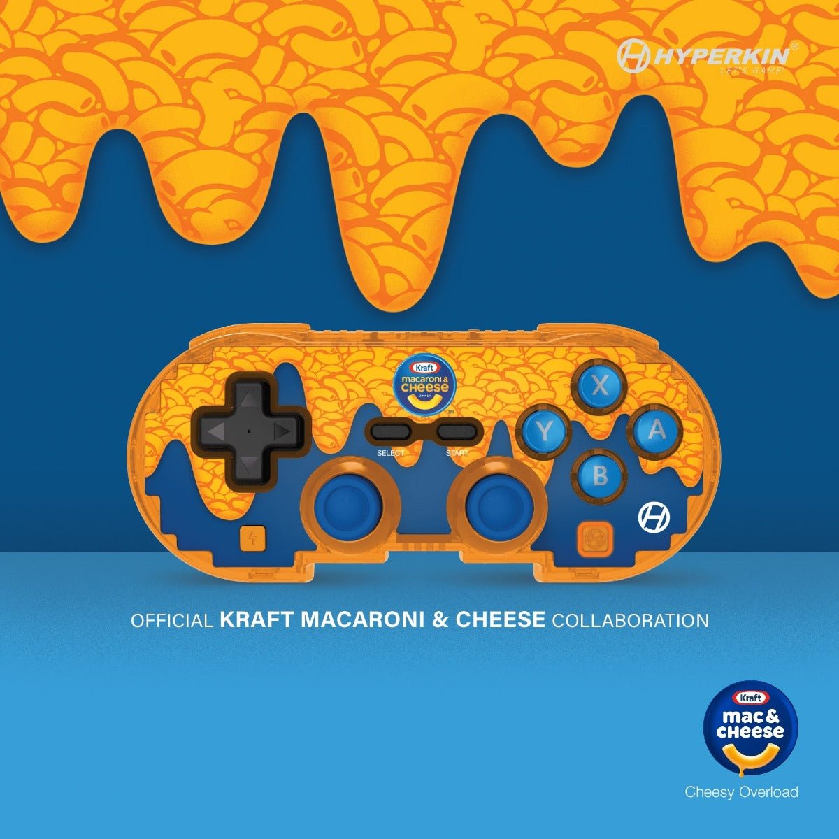 Official Kraft Mac & Cheese Limited Edition Pixel Art Bluetooth Controller (Cheesey Overload) - Retro Island Gaming