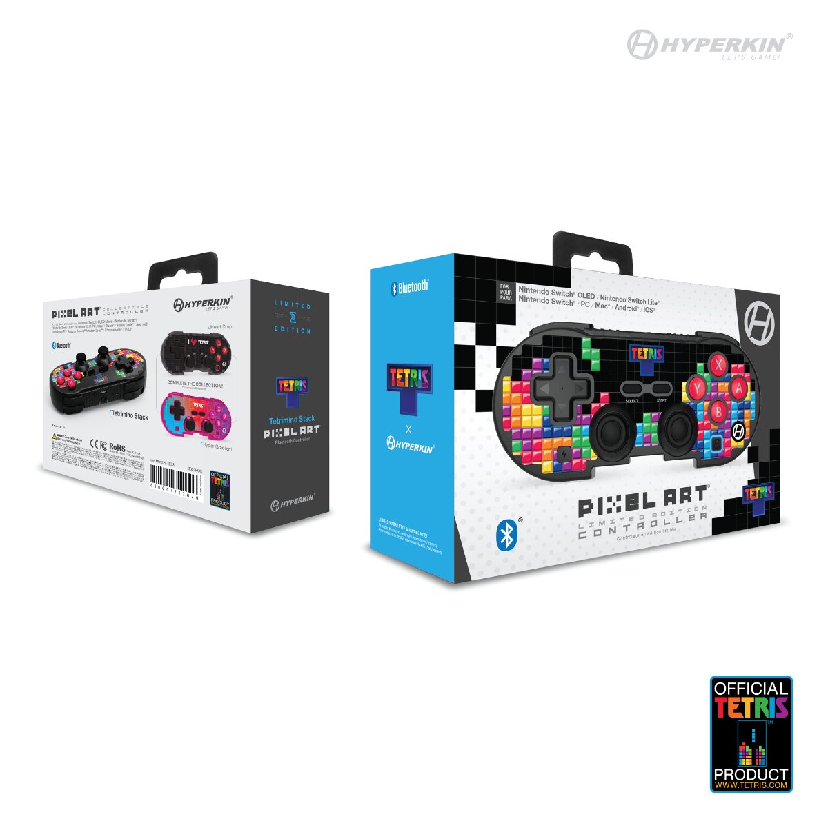 Official Tetris Limited Edition Pixel Art Bluetooth Controller - Retro Island Gaming