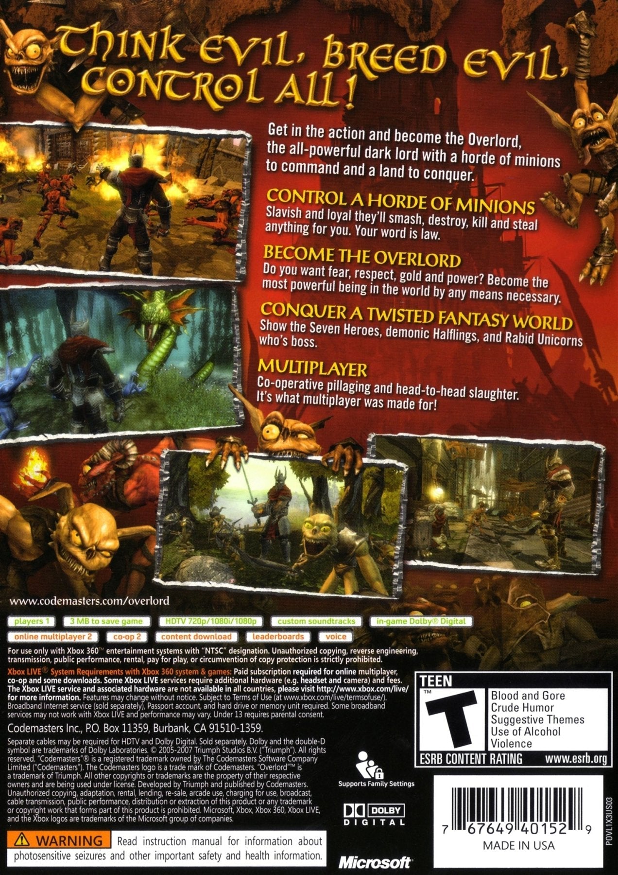 Overlord - Xbox 360 - Retro Island Gaming