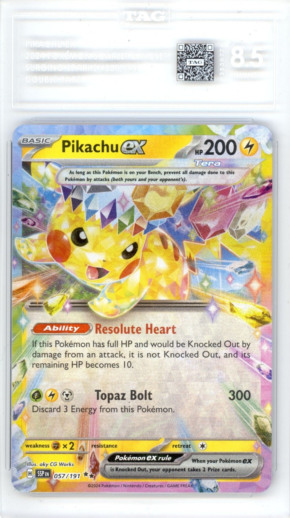 Pikachu ex 57 - Surging Sparks - Retro Island Gaming